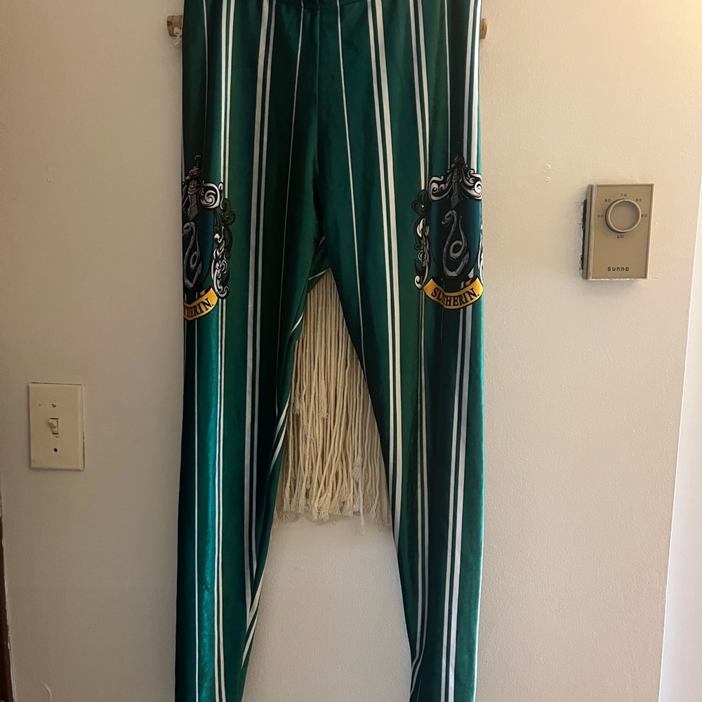 Slytherin High Waisted Velvet Leggings